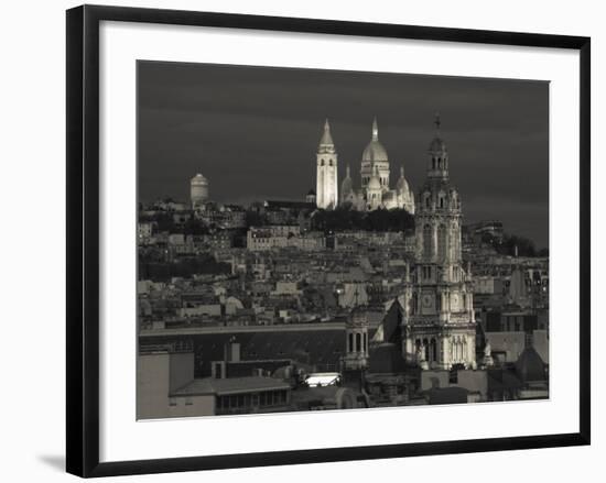 France, Paris, Sacre Coeur and Trinite D' Estienne D' Orves Church-Walter Bibikow-Framed Photographic Print