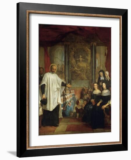 France, Paris, St Marguerite Church, St Vincent De Paul in Front of Ladies of Charity-Louis Galloche-Framed Giclee Print