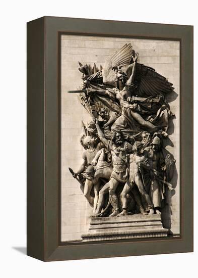 France. Paris. Triumphal Arch. Depart of 1792. La Marseillaise Personified on the Arc De Triomphe. -null-Framed Premier Image Canvas