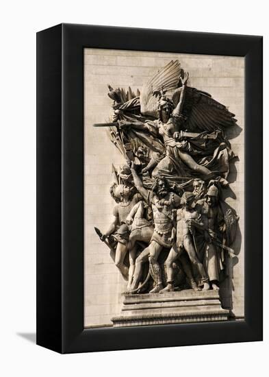 France. Paris. Triumphal Arch. Depart of 1792. La Marseillaise Personified on the Arc De Triomphe. -null-Framed Premier Image Canvas