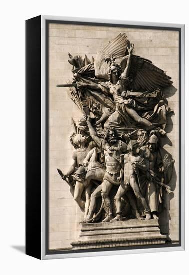 France. Paris. Triumphal Arch. Depart of 1792. La Marseillaise Personified on the Arc De Triomphe. -null-Framed Premier Image Canvas