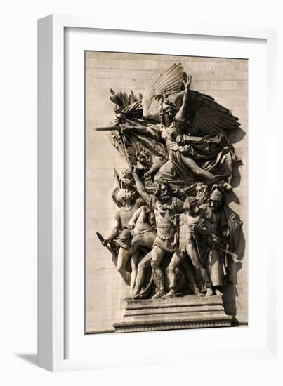 France. Paris. Triumphal Arch. Depart of 1792. La Marseillaise Personified on the Arc De Triomphe. -null-Framed Photographic Print