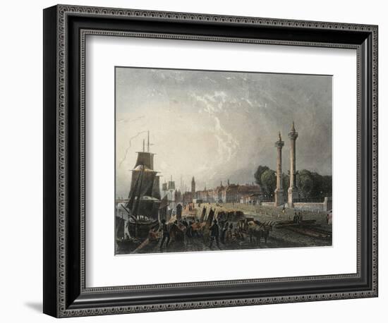 France, Paris, View of the Embankments of the Garonne in Bordeuax-null-Framed Giclee Print