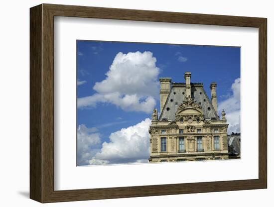 France, Paris, view of the Louvre palace from across the Seine river-Michele Molinari-Framed Photographic Print