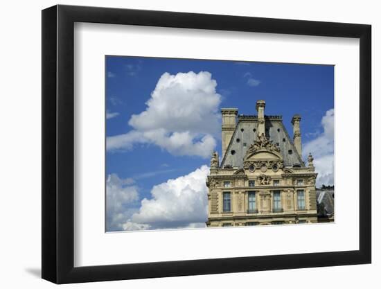 France, Paris, view of the Louvre palace from across the Seine river-Michele Molinari-Framed Photographic Print