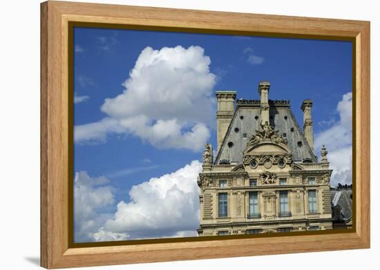 France, Paris, view of the Louvre palace from across the Seine river-Michele Molinari-Framed Premier Image Canvas