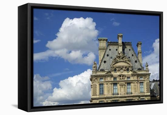 France, Paris, view of the Louvre palace from across the Seine river-Michele Molinari-Framed Premier Image Canvas