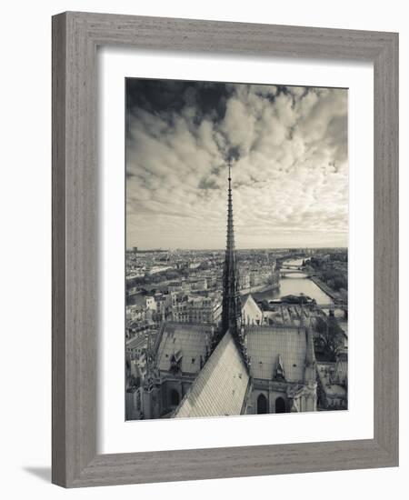 France, Paris, View of the Seine River and City from the Notre Dame Cathedral-Walter Bibikow-Framed Photographic Print