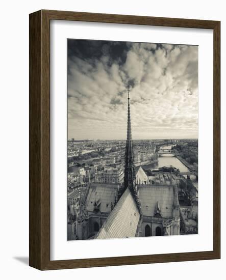 France, Paris, View of the Seine River and City from the Notre Dame Cathedral-Walter Bibikow-Framed Photographic Print