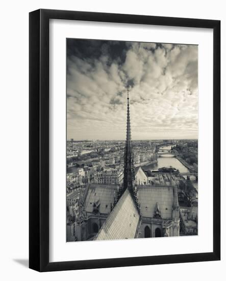 France, Paris, View of the Seine River and City from the Notre Dame Cathedral-Walter Bibikow-Framed Photographic Print