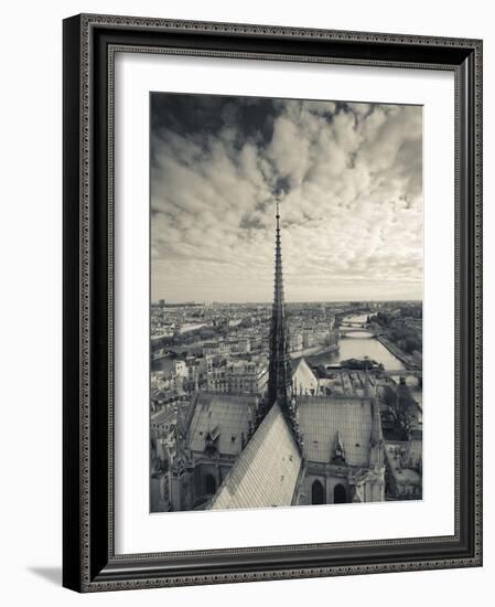 France, Paris, View of the Seine River and City from the Notre Dame Cathedral-Walter Bibikow-Framed Photographic Print