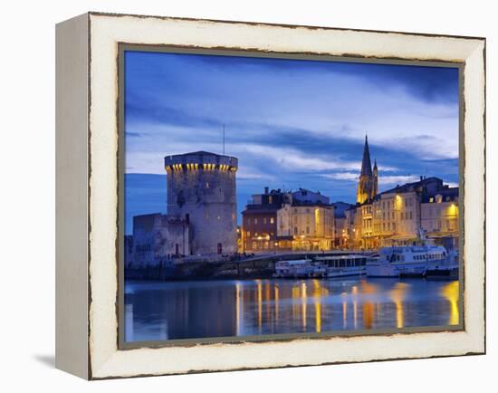 France, Poitou-Charentes, La Rochelle, Town Reflected in Harbour at Dusk-Shaun Egan-Framed Premier Image Canvas