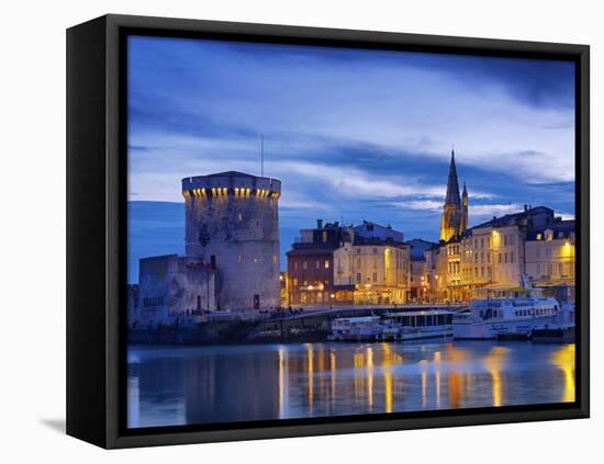 France, Poitou-Charentes, La Rochelle, Town Reflected in Harbour at Dusk-Shaun Egan-Framed Premier Image Canvas