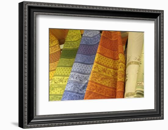 France, Provence-Alpes-Cote d'Azur, Bouches-du-Rhone. Aix-en-Provence. Textiles-Kevin Oke-Framed Photographic Print