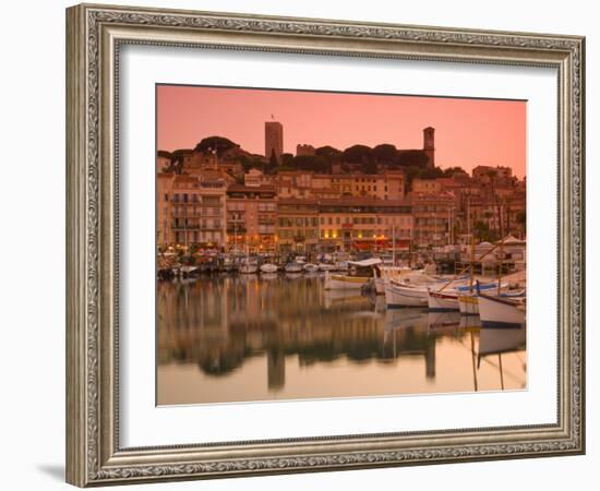 France, Provence-Alpes-Cote D'Azur, Cannes, Old Town Le Suquet, Vieux Port (Old Harbour)-Alan Copson-Framed Photographic Print