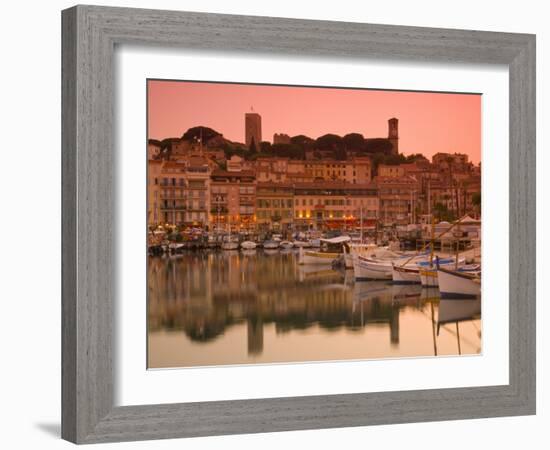 France, Provence-Alpes-Cote D'Azur, Cannes, Old Town Le Suquet, Vieux Port (Old Harbour)-Alan Copson-Framed Photographic Print