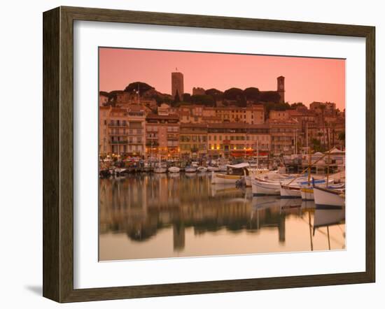 France, Provence-Alpes-Cote D'Azur, Cannes, Old Town Le Suquet, Vieux Port (Old Harbour)-Alan Copson-Framed Photographic Print