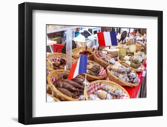 France, Provence Alps Cote D'Azur, Aix En Provence. Salami and Cheese for Sale at Local Market-Matteo Colombo-Framed Photographic Print