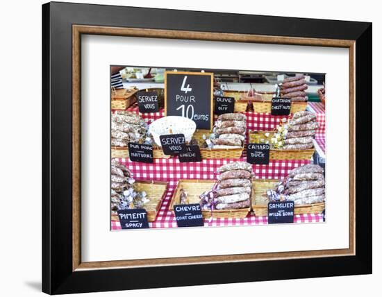 France, Provence Alps Cote D'Azur, Aix En Provence. Salami for Sale at Local Market-Matteo Colombo-Framed Photographic Print