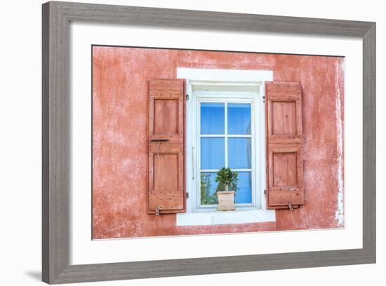 France, Provence Alps Cote D'Azur, Vaucluse, Banon. Detail of a Window in the Old Village-Matteo Colombo-Framed Photographic Print