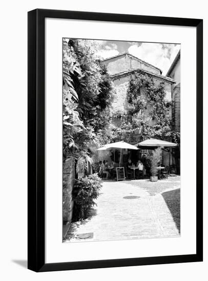 France Provence B&W Collection - Provencal Restaurant - Uzès-Philippe Hugonnard-Framed Photographic Print