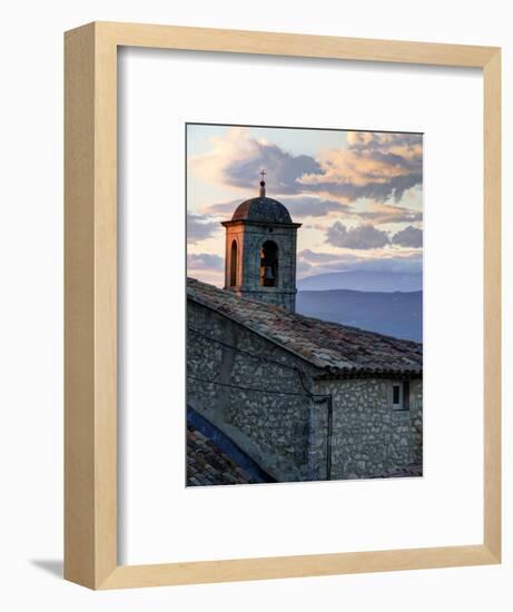 France, Provence, Lacoste. Church Bell Tower at Sunset in the Hill Town of Lacoste-Julie Eggers-Framed Photographic Print