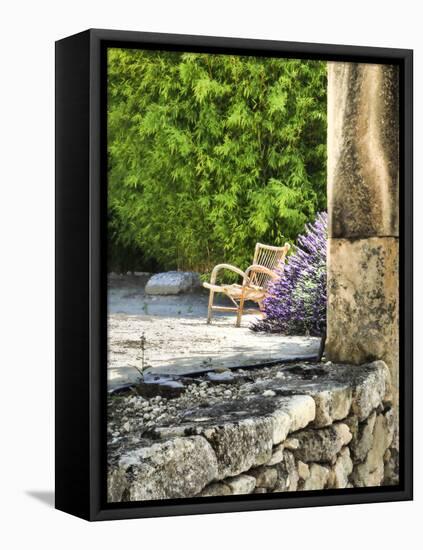 France, Provence. Outdoor Patio of the Saint-Hilaire Abbey-Julie Eggers-Framed Premier Image Canvas