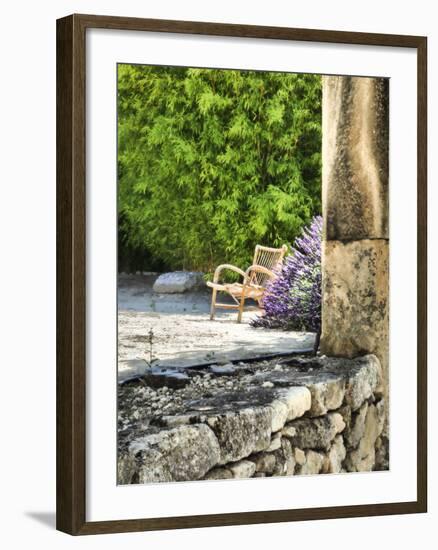 France, Provence. Outdoor Patio of the Saint-Hilaire Abbey-Julie Eggers-Framed Photographic Print