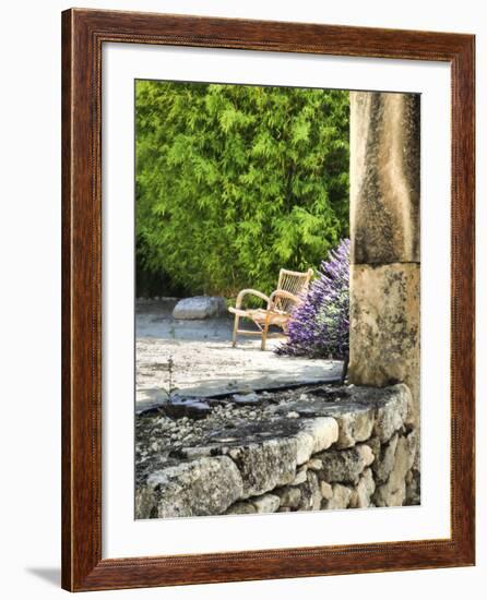 France, Provence. Outdoor Patio of the Saint-Hilaire Abbey-Julie Eggers-Framed Photographic Print