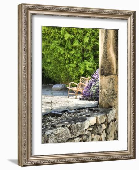 France, Provence. Outdoor Patio of the Saint-Hilaire Abbey-Julie Eggers-Framed Photographic Print