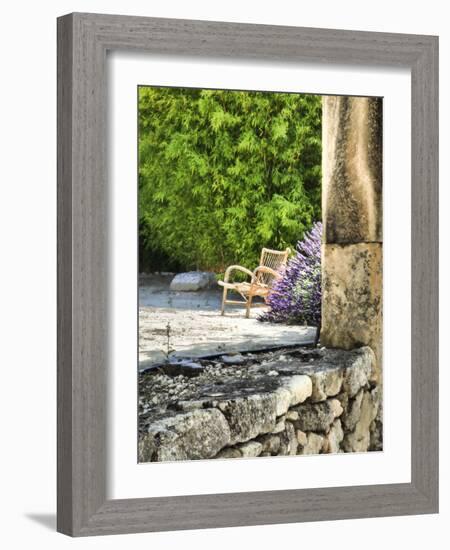 France, Provence. Outdoor Patio of the Saint-Hilaire Abbey-Julie Eggers-Framed Photographic Print