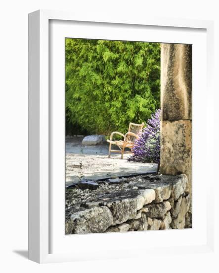 France, Provence. Outdoor Patio of the Saint-Hilaire Abbey-Julie Eggers-Framed Photographic Print