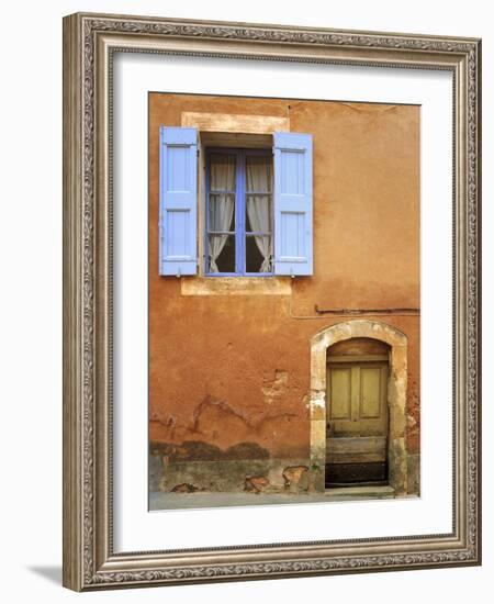 France, Provence, Roussillon. Weathered window and door of house.-Jaynes Gallery-Framed Photographic Print