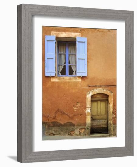 France, Provence, Roussillon. Weathered window and door of house.-Jaynes Gallery-Framed Photographic Print