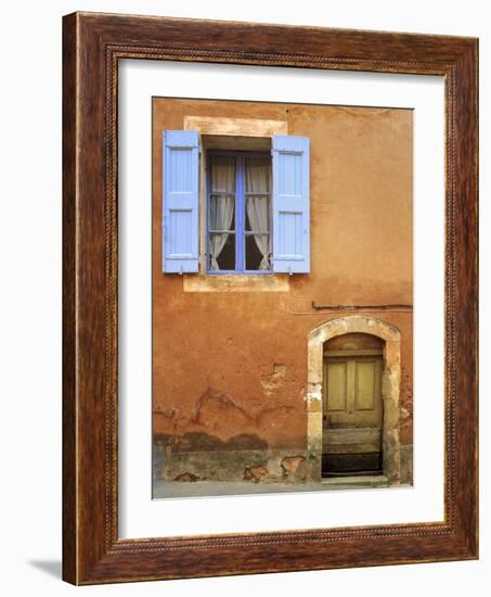 France, Provence, Roussillon. Weathered window and door of house.-Jaynes Gallery-Framed Photographic Print
