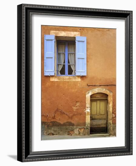 France, Provence, Roussillon. Weathered window and door of house.-Jaynes Gallery-Framed Photographic Print