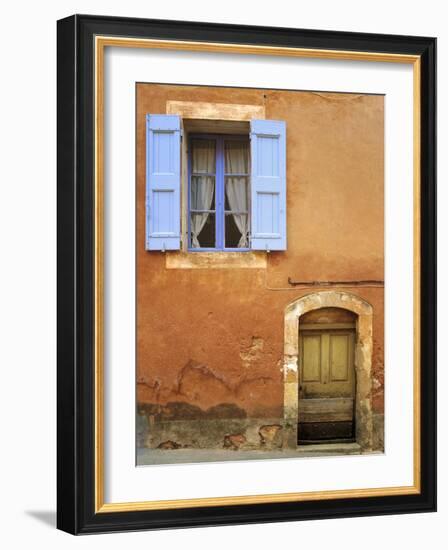 France, Provence, Roussillon. Weathered window and door of house.-Jaynes Gallery-Framed Photographic Print