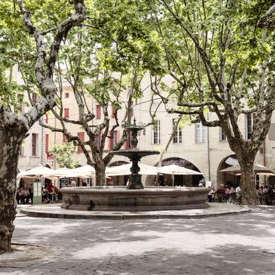 France Provence Square Collection - La Place aux Herbes - Uzès'  Photographic Print - Philippe Hugonnard | Art.com
