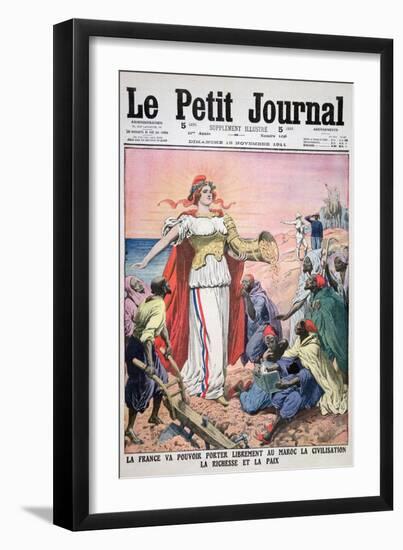 France Providing Civilisation, Wealth and Peace to Morocco, 19Thy November 1911-null-Framed Giclee Print