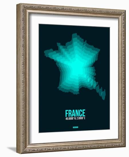 France Radiant Map 2-NaxArt-Framed Art Print