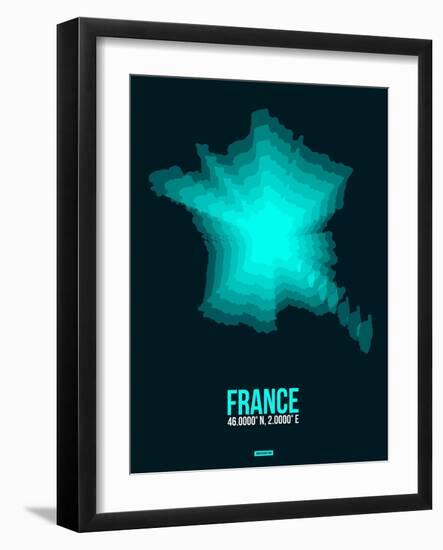 France Radiant Map 2-NaxArt-Framed Art Print