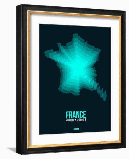 France Radiant Map 2-NaxArt-Framed Art Print