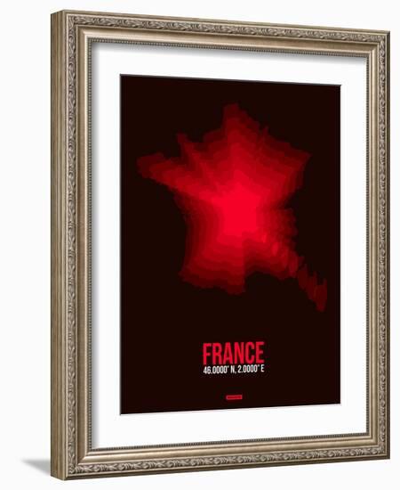 France Radiant Map 4-NaxArt-Framed Art Print