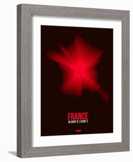 France Radiant Map 4-NaxArt-Framed Art Print