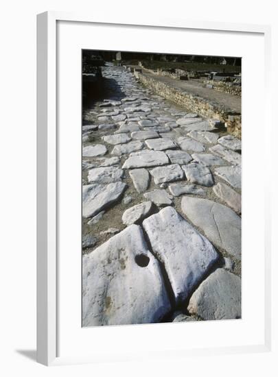 France, Rhone-Alpes, Roman Colony St-Romain-En-Gal, Stone Paved Road-null-Framed Giclee Print