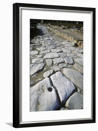 France, Rhone-Alpes, Roman Colony St-Romain-En-Gal, Stone Paved Road-null-Framed Giclee Print