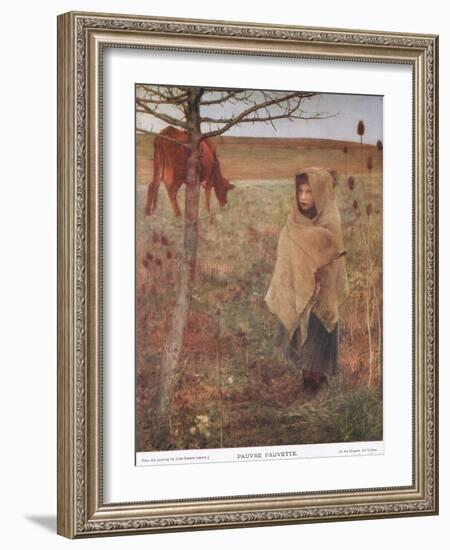 France, Small; Girl; Fauvette; Cow; Rural; Poor; Clothing-Jules Bastien-Lepage-Framed Giclee Print