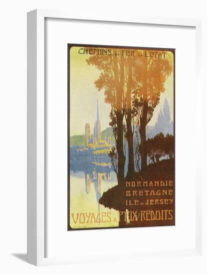 France - State Railway Promo for Normandy, Brittany, and Isle of Jersey, c.1920-Lantern Press-Framed Art Print