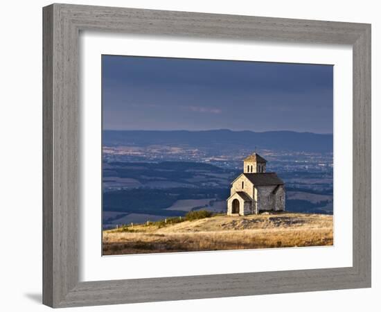 France, Tarn, Dourgne; the Tiny Chapelle De St Ferreol on a Crest Above the Village of Dourgne-Katie Garrod-Framed Photographic Print