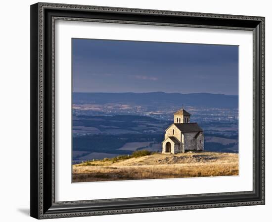 France, Tarn, Dourgne; the Tiny Chapelle De St Ferreol on a Crest Above the Village of Dourgne-Katie Garrod-Framed Photographic Print